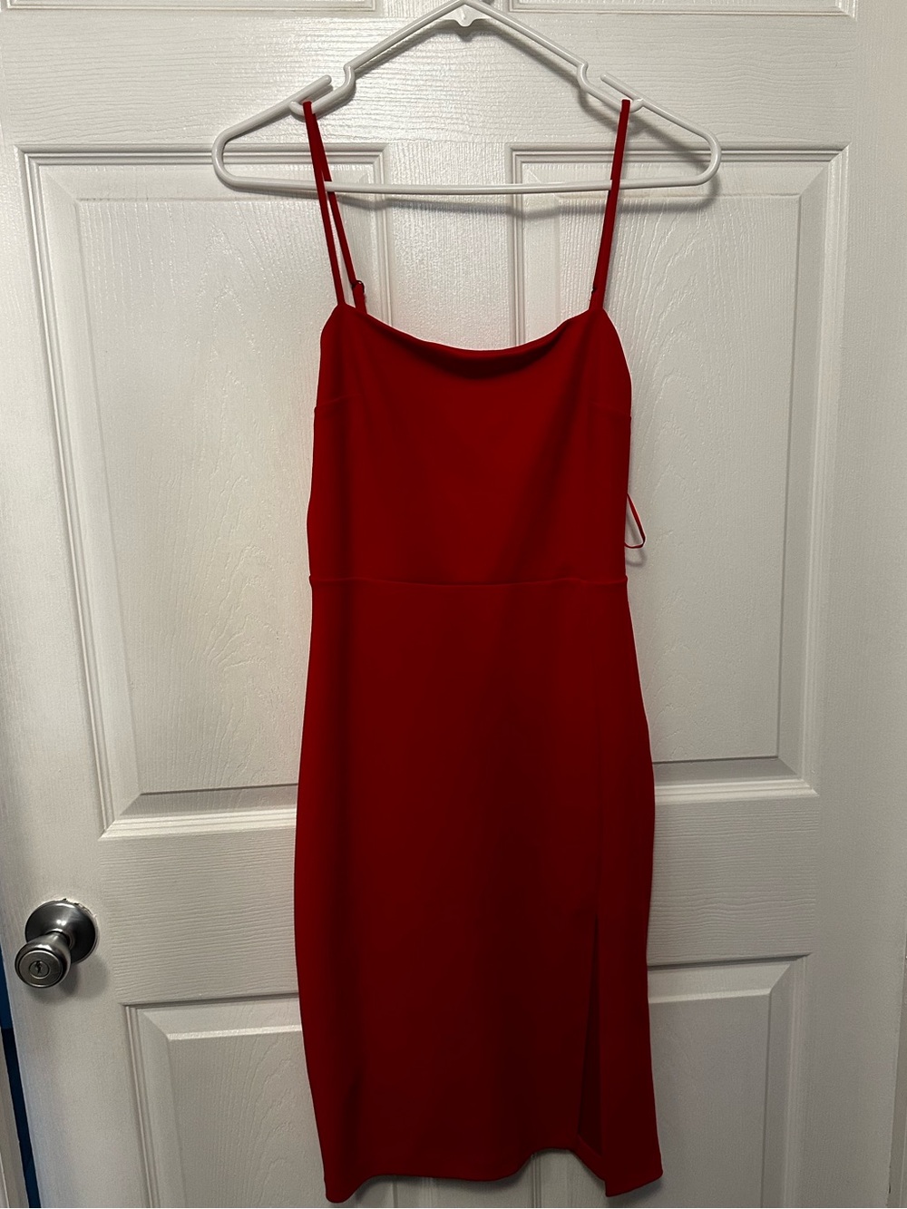 Express Red Spaghetti-Strap Midi Dress